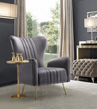 Opera Velvet Accent Chair - Contemporary Plush Design with Elegant Gold Legs for Stylish Living Spaces