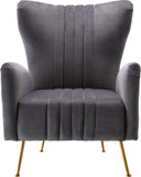 Opera Velvet Accent Chair - Contemporary Plush Design with Elegant Gold Legs for Stylish Living Spaces
