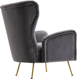 Opera Velvet Accent Chair - Contemporary Plush Design with Elegant Gold Legs for Stylish Living Spaces