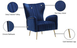 Opera Velvet Accent Chair - Contemporary Plush Design with Elegant Gold Legs for Stylish Living Spaces