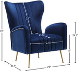 Opera Velvet Accent Chair - Contemporary Plush Design with Elegant Gold Legs for Stylish Living Spaces