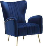 Opera Velvet Accent Chair - Contemporary Plush Design with Elegant Gold Legs for Stylish Living Spaces