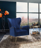 Opera Velvet Accent Chair - Contemporary Plush Design with Elegant Gold Legs for Stylish Living Spaces