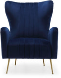 Opera Velvet Accent Chair - Contemporary Plush Design with Elegant Gold Legs for Stylish Living Spaces
