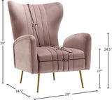 Opera Velvet Accent Chair - Contemporary Plush Design with Elegant Gold Legs for Stylish Living Spaces