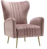 Opera Velvet Accent Chair - Contemporary Plush Design with Elegant Gold Legs for Stylish Living Spaces