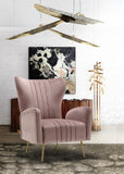 Opera Velvet Accent Chair - Contemporary Plush Design with Elegant Gold Legs for Stylish Living Spaces