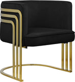 Rays Luxe Velvet Accent Chair with Brushed Gold Legs - Stylish Contemporary Seating for Any Room
