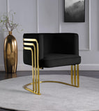 Rays Luxe Velvet Accent Chair with Brushed Gold Legs - Stylish Contemporary Seating for Any Room