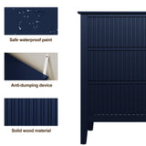 Fluted 32 Inch Wide Nightstand For Bedroom, Large Nightstand