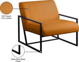Industry Faux Leather Accent Chair - Contemporary Comfort with Sturdy Matte Black Frame Design