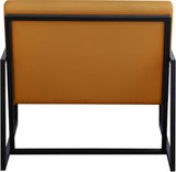 Industry Faux Leather Accent Chair - Contemporary Comfort with Sturdy Matte Black Frame Design