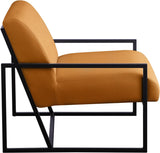 Industry Faux Leather Accent Chair - Contemporary Comfort with Sturdy Matte Black Frame Design