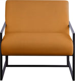 Industry Faux Leather Accent Chair - Contemporary Comfort with Sturdy Matte Black Frame Design