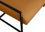 Industry Faux Leather Accent Chair - Contemporary Comfort with Sturdy Matte Black Frame Design