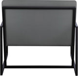 Industry Faux Leather Accent Chair - Contemporary Comfort with Sturdy Matte Black Frame Design