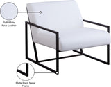 Industry Faux Leather Accent Chair - Contemporary Comfort with Sturdy Matte Black Frame Design