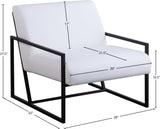 Industry Faux Leather Accent Chair - Contemporary Comfort with Sturdy Matte Black Frame Design