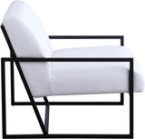 Industry Faux Leather Accent Chair - Contemporary Comfort with Sturdy Matte Black Frame Design