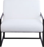 Industry Faux Leather Accent Chair - Contemporary Comfort with Sturdy Matte Black Frame Design
