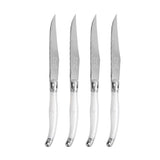 French Home Set of 4 Laguiole Steak Knives, Pearlized White