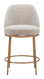 Nordhavn Swivel Counter Stool Beige & Gold