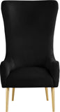 Alexander Contemporary Velvet Accent Chair with Gold Metal Legs and Deep Button Tufting Design