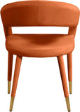 Destiny Contemporary Dining Chair with Rounded Back and Gold-Tipped Legs for Elegant Dining Experience