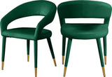 Destiny Contemporary Dining Chair with Rounded Back and Gold-Tipped Legs for Elegant Dining Experience