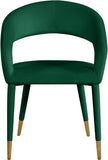 Destiny Contemporary Dining Chair with Rounded Back and Gold-Tipped Legs for Elegant Dining Experience