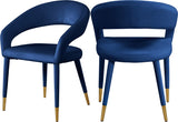 Destiny Contemporary Dining Chair with Rounded Back and Gold-Tipped Legs for Elegant Dining Experience