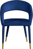 Destiny Contemporary Dining Chair with Rounded Back and Gold-Tipped Legs for Elegant Dining Experience