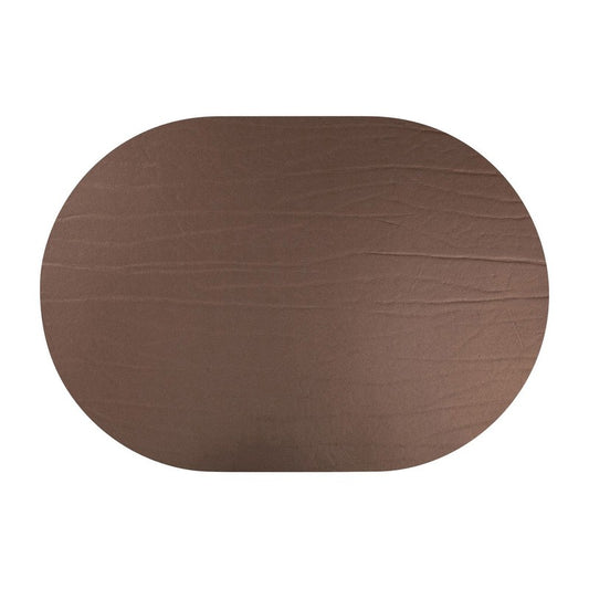 Strata Leather Bronze Placemat - Oval 13.3x16.5"- Set of 4