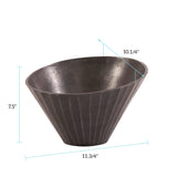 Graphite Chiseled Metal Bowl