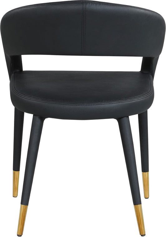 Destiny Contemporary Dining Chair with Elegant Gold-Tipped Legs and Chic Rounded Back Comfort