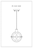 Hollywood Cube 1 Light Pendant // Gold