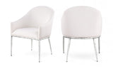 Ferro - Upholstered Dining Arm Chair With Brushed Silver Legs