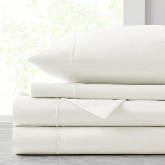 4 Piece 500TC Egyptian Cotton Sateen Weave Sheet Set, White