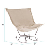 Scroll Puff Rocker Linen Slub Natural Titanium Frame