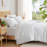 Bohemian Geometric Comforter Mini Set, White