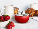 Kook Large Stainless Steel Sugar Bowl, Lid & Spoon