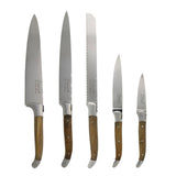 Laguiole Olivewood 5pc Knife Set & Magnetic Display