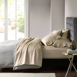 Cotton-Blend Sateen 800TC 6-Piece Sheet Set, Khaki