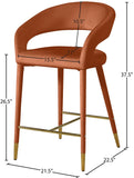 Destiny Contemporary Stool - Luxurious Velvet Upholstery with Elegant Gold Tipped Legs for Comfort