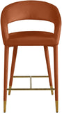Destiny Contemporary Stool - Luxurious Velvet Upholstery with Elegant Gold Tipped Legs for Comfort