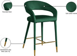 Destiny Contemporary Stool - Luxurious Velvet Upholstery with Elegant Gold Tipped Legs for Comfort
