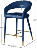 Destiny Contemporary Stool - Luxurious Velvet Upholstery with Elegant Gold Tipped Legs for Comfort