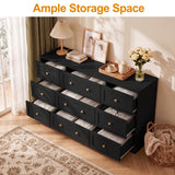 9-Drawer Dresser with Gold Knobs, 4 Colors