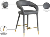 Destiny Contemporary Stool with Rounded Back and Gold-Tipped Legs for Elegant Dining Experience