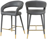 Destiny Contemporary Stool with Rounded Back and Gold-Tipped Legs for Elegant Dining Experience